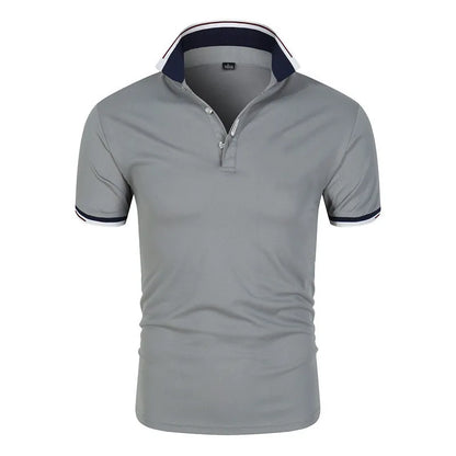 Men’s High-Quality White Golf Polo Shirt - Casual Short Sleeve Summer Style