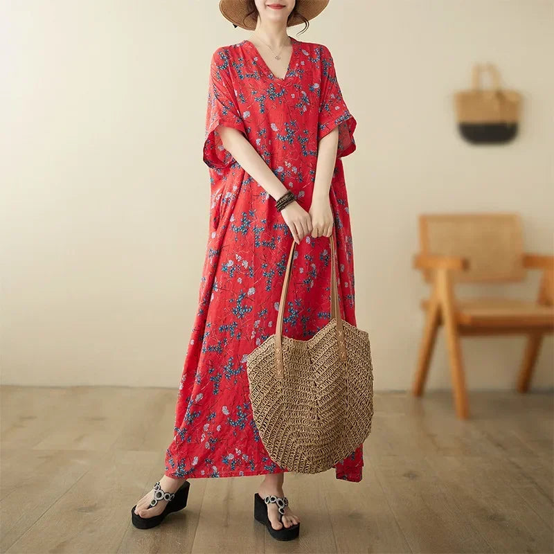 Summer Dress for Women Clothing Long Dress Fashion Clothes Cotton Vintage Harajuku Elegant Streetwear Maxi Beach Dresses B One Size