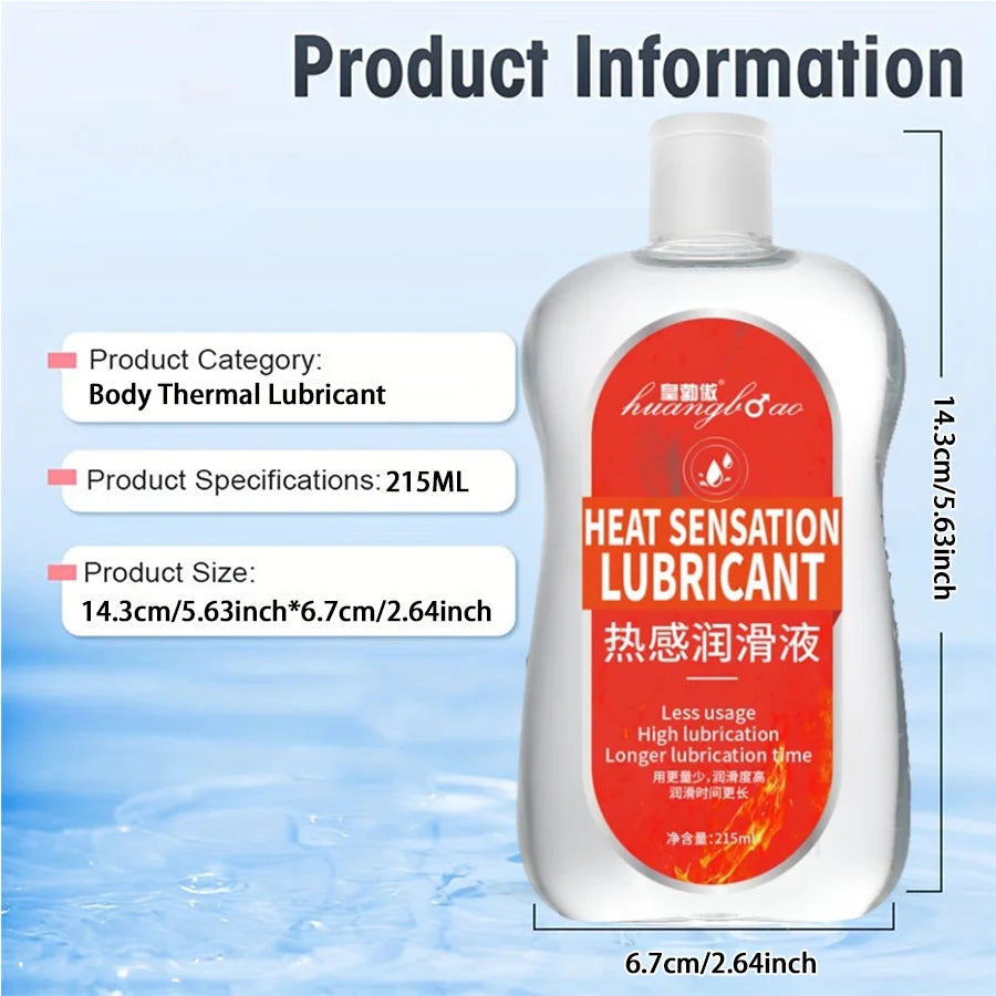 thermal Water Based Lubricant Sex Oil Masturbation Massage Anal Ass Oil Human Body Lubricant for Sex 215ml