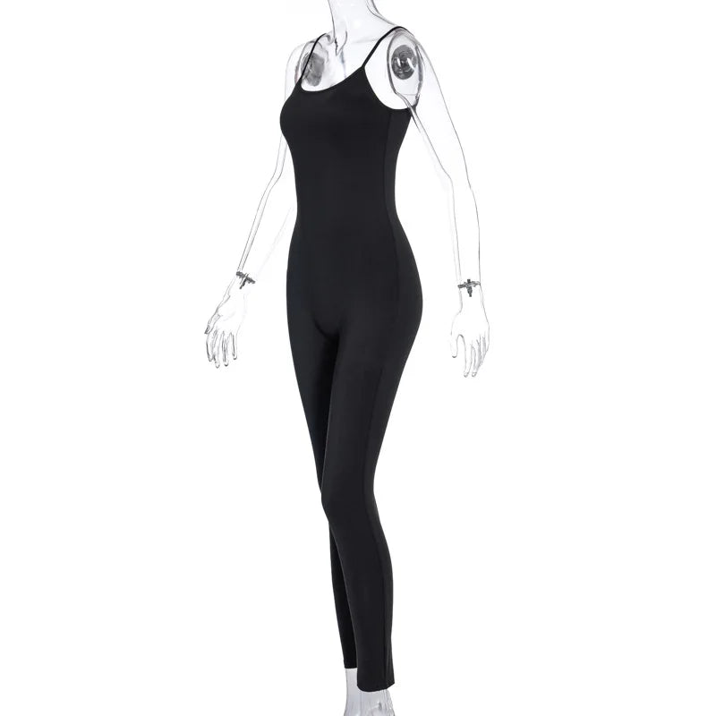 Dulzura Solid Bodycon Strap Jumpsuit For Women Bodycon Sexy Streetwear Fall Winter Skinny Rompers Sportswear Wholesale Items