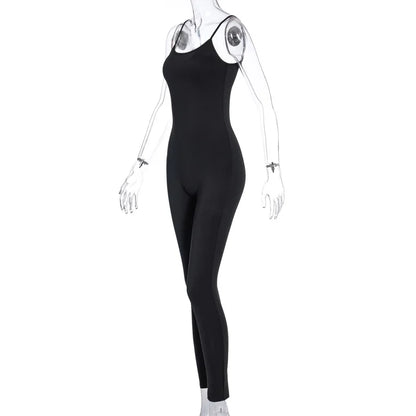 Dulzura Solid Bodycon Strap Jumpsuit For Women Bodycon Sexy Streetwear Fall Winter Skinny Rompers Sportswear Wholesale Items