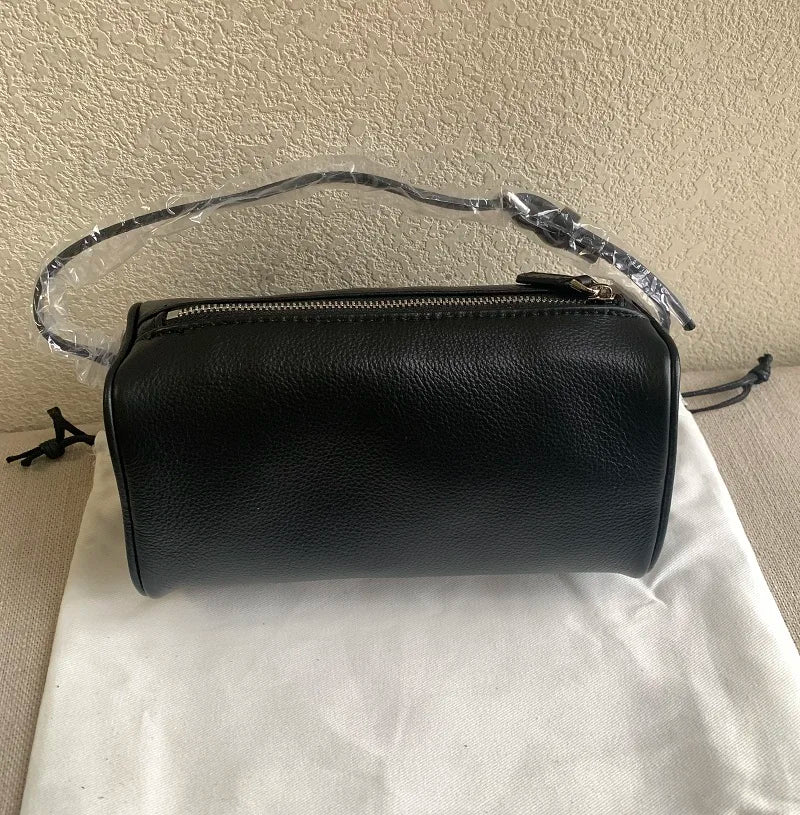 VIELINE Women's Pencil Bag Pillow Bag Genuine Leather Underarm Hobo Bag Day Clutches Ladies Simple Design Mini Purse