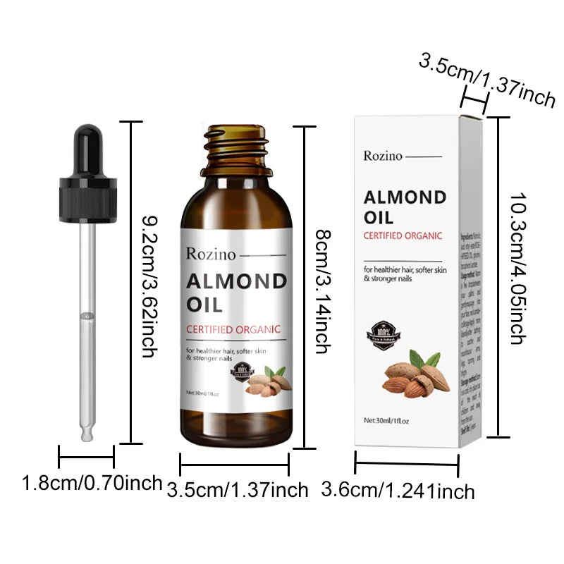 30ml Natural Organic Almond Oil Anti Wrinkles Face Oil Relaxing Therapeutic Massage Oil Firming Skin Body Oil Skin Care Products