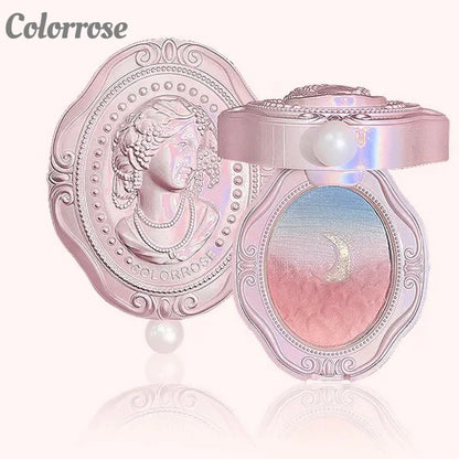 Colorrose Embossed Powder Blush Blue Genuine Nude Makeup Natural Party Blusher Shimmer Pearlescent Highlight Eyeshadow