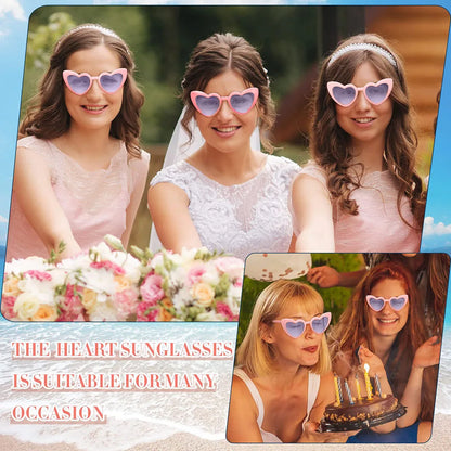 12-60Pcs Wedding Bridal Heart Shaped Sunglasses Party Favors Gift for Guests Bachelorette Hen Party Glasses Bridal Shower Decor