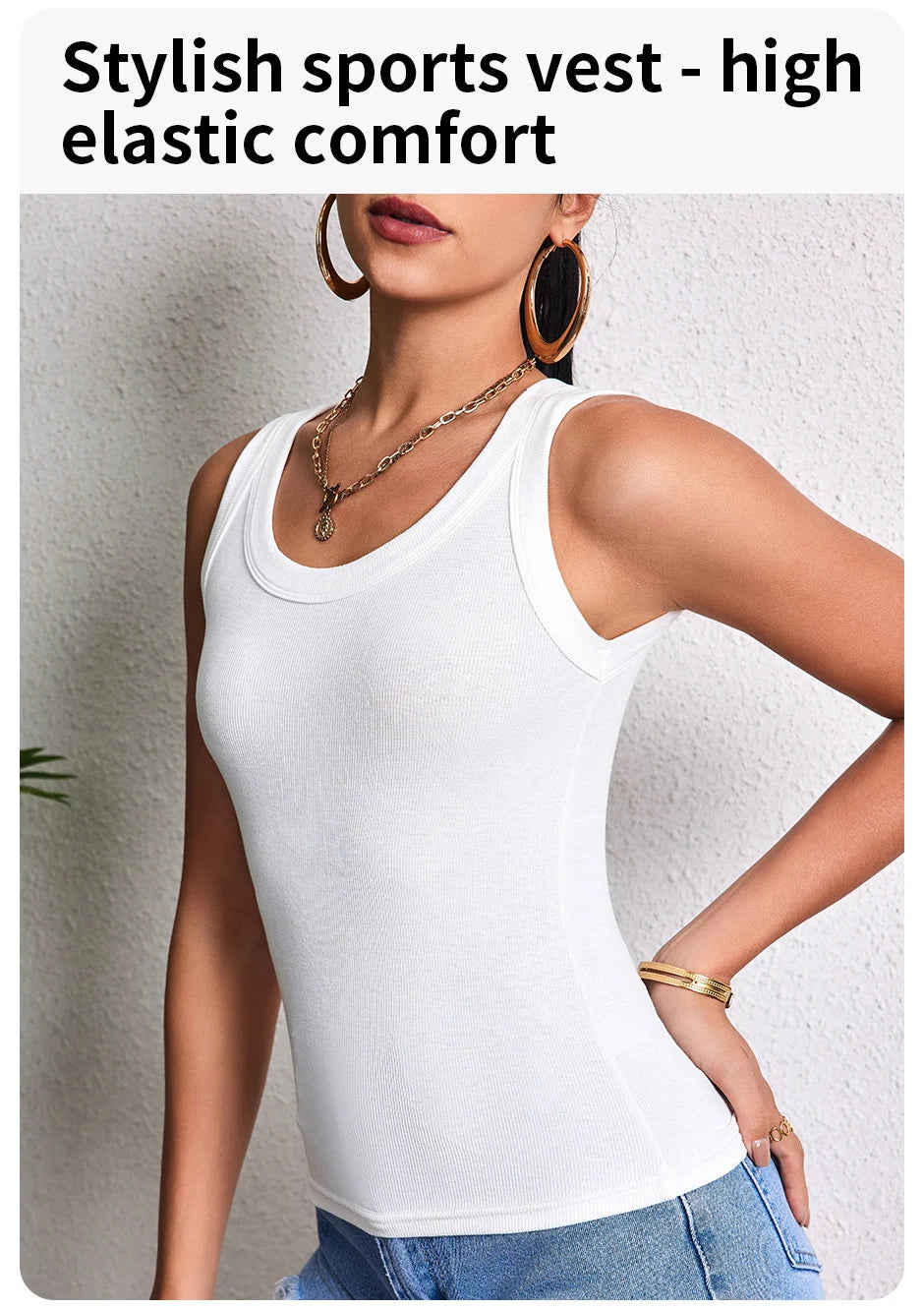 3-piece Ladies Solid Color Vest Fashion Joker Young Woman Threaded Camisole