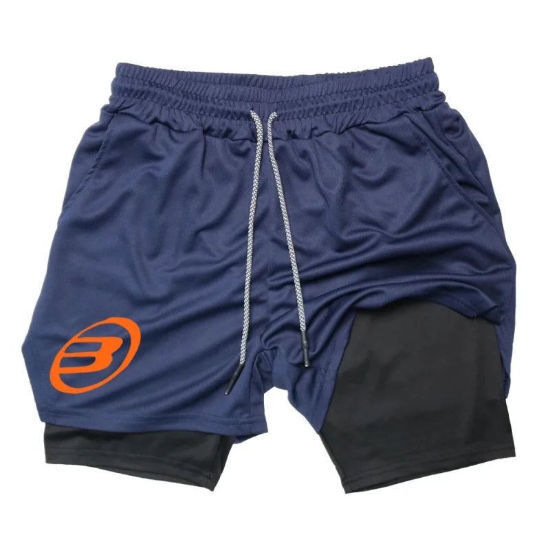 Print 2 in 1 Running Shorts for Men Gym Workout Compression Shorts with Phone Pocket Towel Loop Summer Sport Athletic Activewea Badiee Stylez