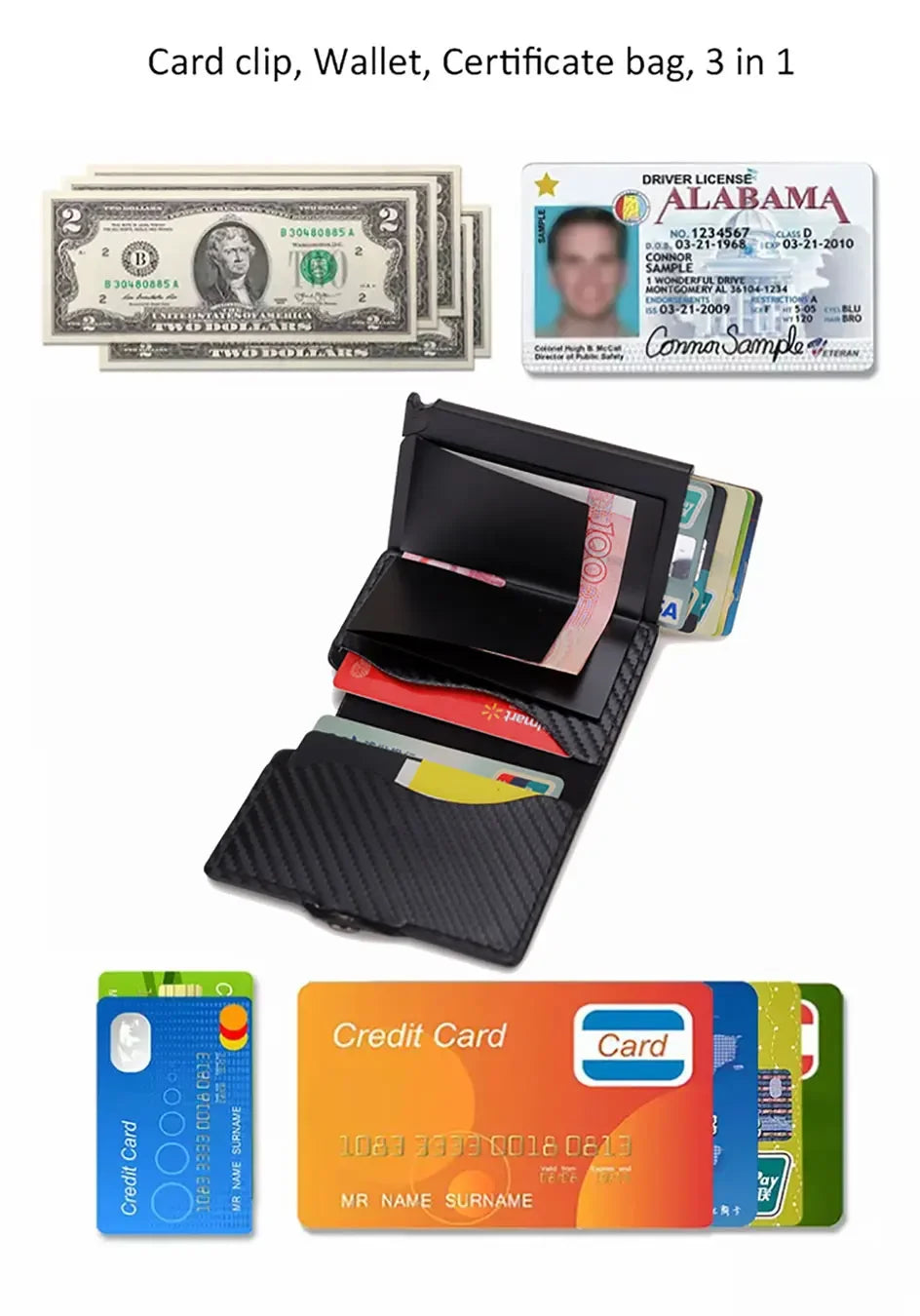 Anti Thief Rfid Credit Card Holder Wallet Men Women Smart Minimalist Wallets Slim Bank Cardholder Case Bag Purse Carteras Choice