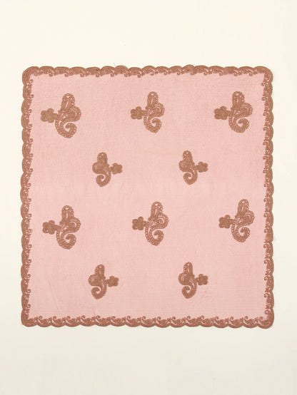 Lace Paisley Embroidery Bandana Square Scarf Elegant Breathable Silk Scarves Women Sunscreen Lightweight Shawl Headband