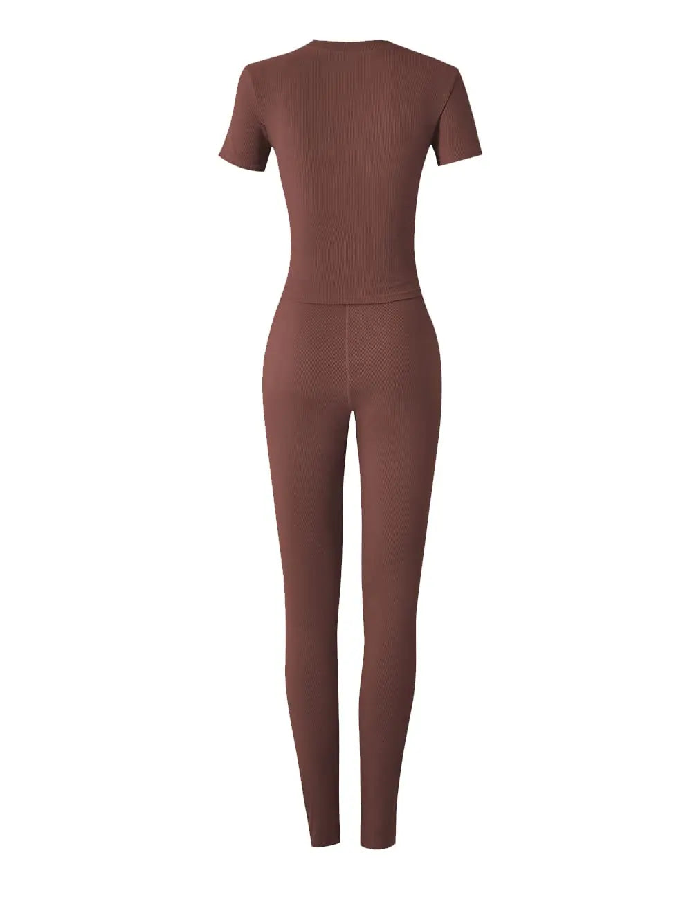 Lounge Wear Ribbed Casual 2 Piece Summer Shorts Set For Women Sleeve Top+Elastic Leggings Outfits