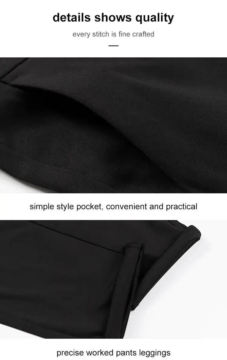 Men's ice silk suit pants Elastic mid-waist baggy trousers Straight business trousers