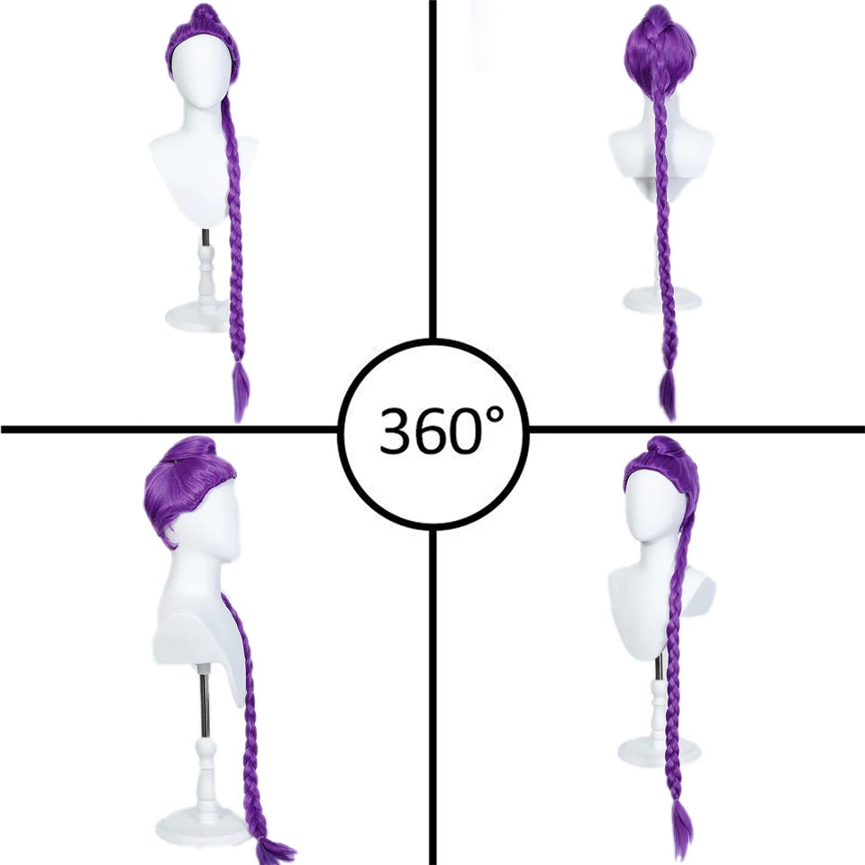 ﻿Synthetic Wig Kpop Girl Group Cosplay Wig Halloween Women mixed color Purple Synthetic Fiber Wig for Women Badiee Stylez