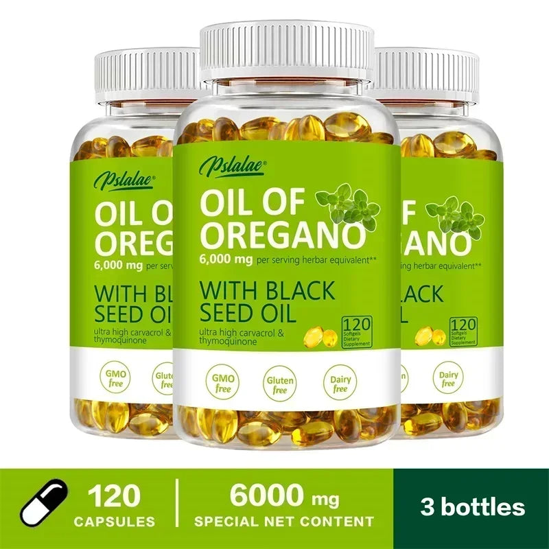 Oregano Oil Softgels - Promotes Digestion and Intestinal Health, Balance Intestinal Flora, Blood Circulation, Immune System 120 Capsule-3bottles