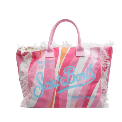 European and American Letters Tassel Canvas Bag Arge Capacity Handbags Travel Women Beach Tote Bag Fashion Casual Shopping Bags F 52x32x16cm