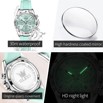 OLEVS 5618 Woman Watch Fashion Original Quartz Watch Waterproof Luminous Chronograph Date Sports Watches For Woman With Box