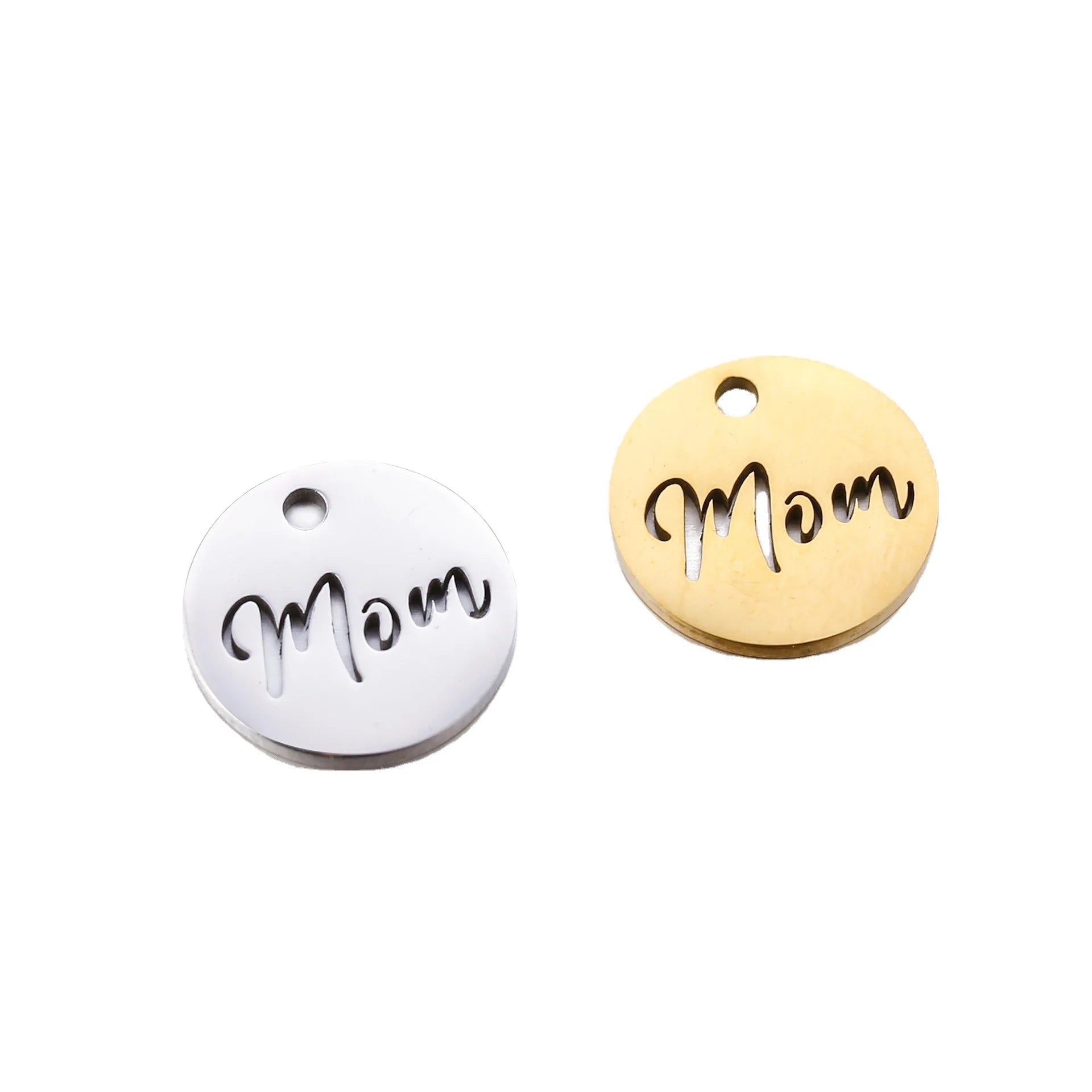 5pcs/Lot Making Mother's Day Unique Gift Pendants Stainless Steel Hollow Mom Letter Charms For Necklace Bracelet Accessories DIY