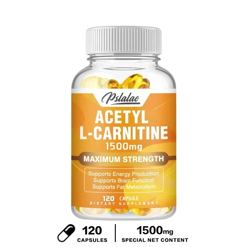 Acetyl-L-Carnitine Capsules 1500 Mg - Supports Natural Energy Production, Supports Memory and Concentration Supplement 120 Capsules