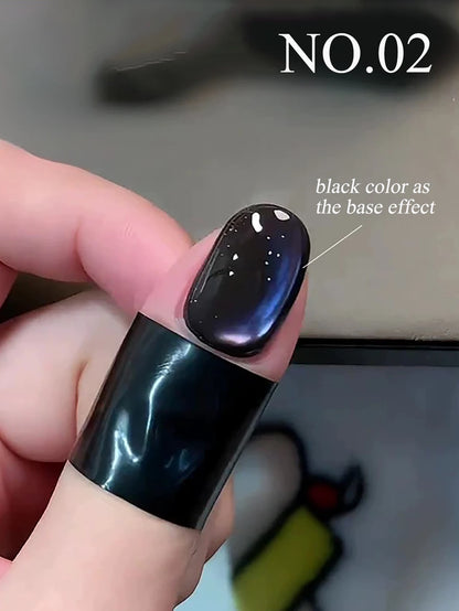 1-3pcs PSK 2025 New Whitening Purple Glass Beads Starry Crystal Nail Art Purple Glass Bead Cat Eye Gel Nail Polish Nail Supplies ziqidonglaimaoyan02