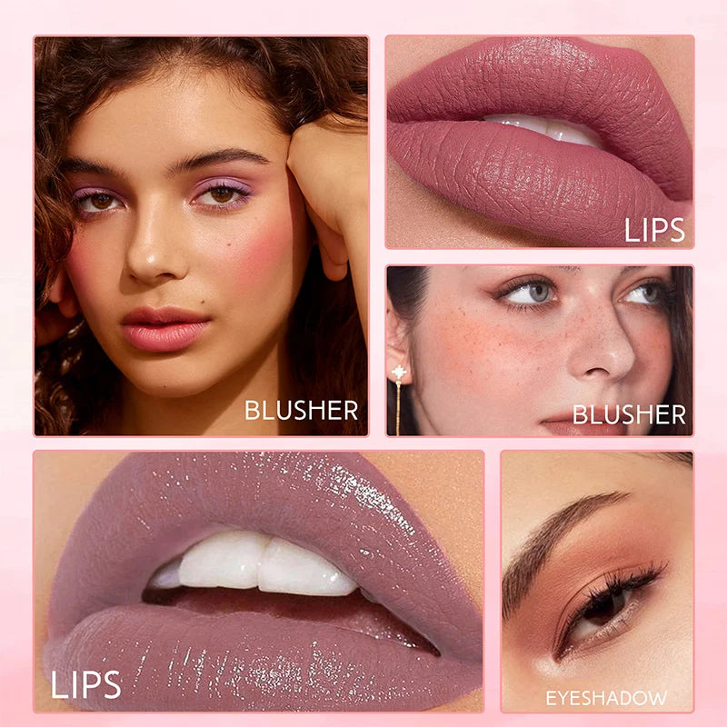 New Liquid Cheek Blush Facial Nourishing Blusher Gel Cream Multi-purpose For Eyes Lips Makeup Blush Stick Cosmetics With Sponge