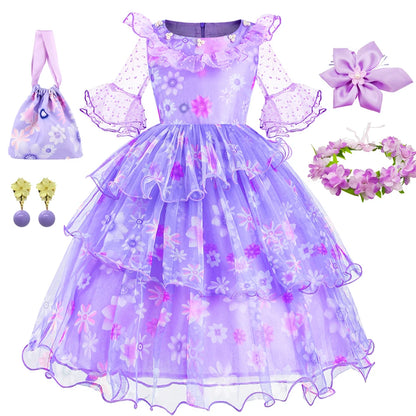 Encanto Princess Costume Isabella Dress Suit Charm for Girls Cosplay Isabela Carnival Christmas Birthday Party Mirabel Clothes Charm Isabella 5