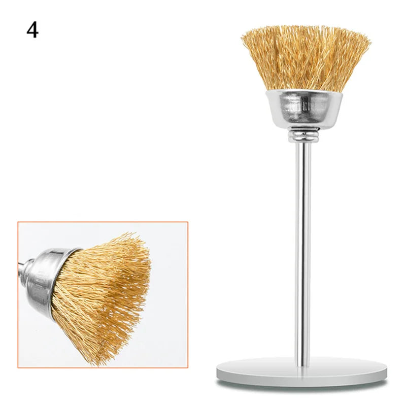 Nail Drill Bit Cleaning Brush Manicure Grinding Head Dual Brush Electric Drills Copper Wire Drill Brush Cleaner Nail Art Tools