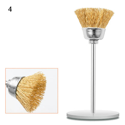 Nail Drill Bit Cleaning Brush Manicure Grinding Head Dual Brush Electric Drills Copper Wire Drill Brush Cleaner Nail Art Tools