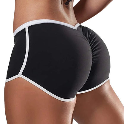 Women Summer Sports Fitness Skinny Slim Shorts Causal Yoga Shorts Shorts Low Waist Stretchy Gym Clothing Short Pants black