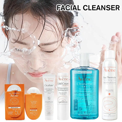 Avene Deep Cleansing Facial Cleanser Removes Face Dirt Whitening Cold Cream SPF50+ Sunscreen Moisturizing Gel Skin Care Set
