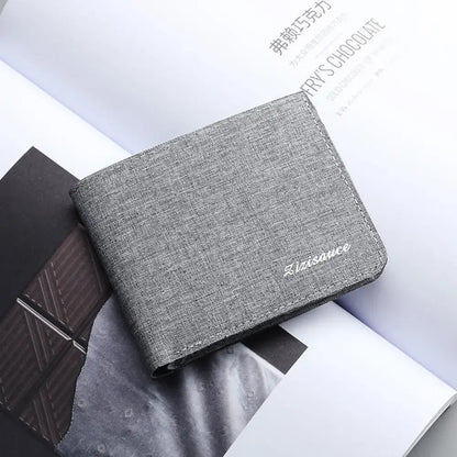 New Style Mini Thin Men Wallet Card Holder Men'S Purse Coin Pouch Id Card Holder Short Canvas Card Holder Wallet A