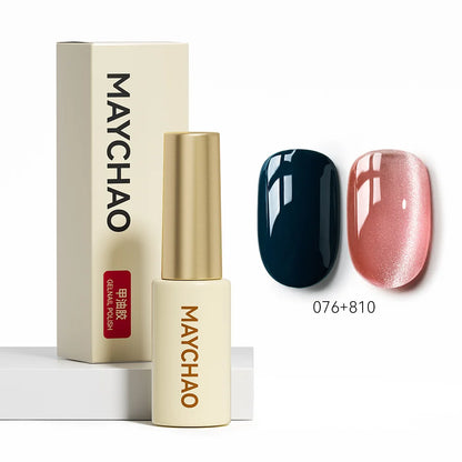 MAYCHAO 5ML Gel Nail Polish 9D Laser Diamond Glitter Cat Eye Gel Semi-Permanent Soak Off UV LED Gel Nail Manicure Tools Nail Art 076And810