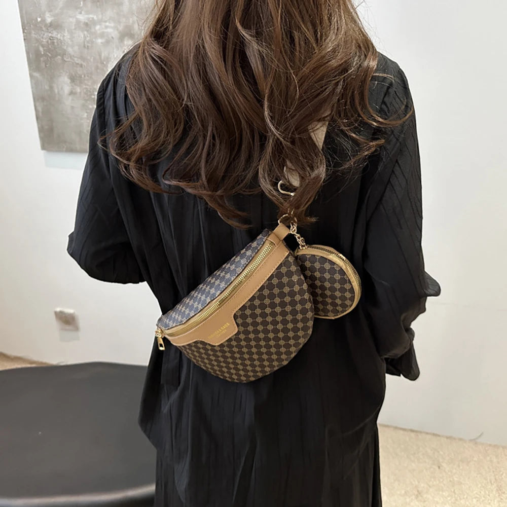 New fashion trend waist bag, casual fashion chest bag, casual retro shoulder bag, Korean version crossbody bag, women's bag