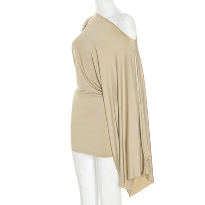 Nsauye Y2K Women Sexy High Street Fashion Mini Wrap Night Club Long Sleeve Dress Hollow Out Casual Evening Party Dress 2025