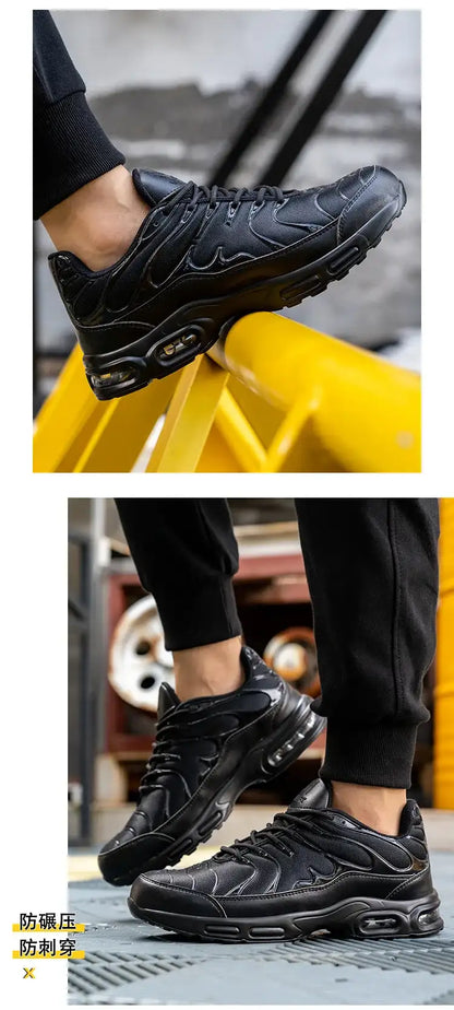 Sport Air Cushion Reflective Work Safety Boots Anti-smash Fashion Safety Shoes Steel Toe Sneaker Man Puncture Proof Work Shoes