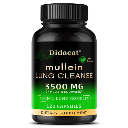 Mullein Leaf Extract Supplement Vitamin C Mineral Lung Cleansing Immune System Support 120 Capsules Health Supplement 120count United States