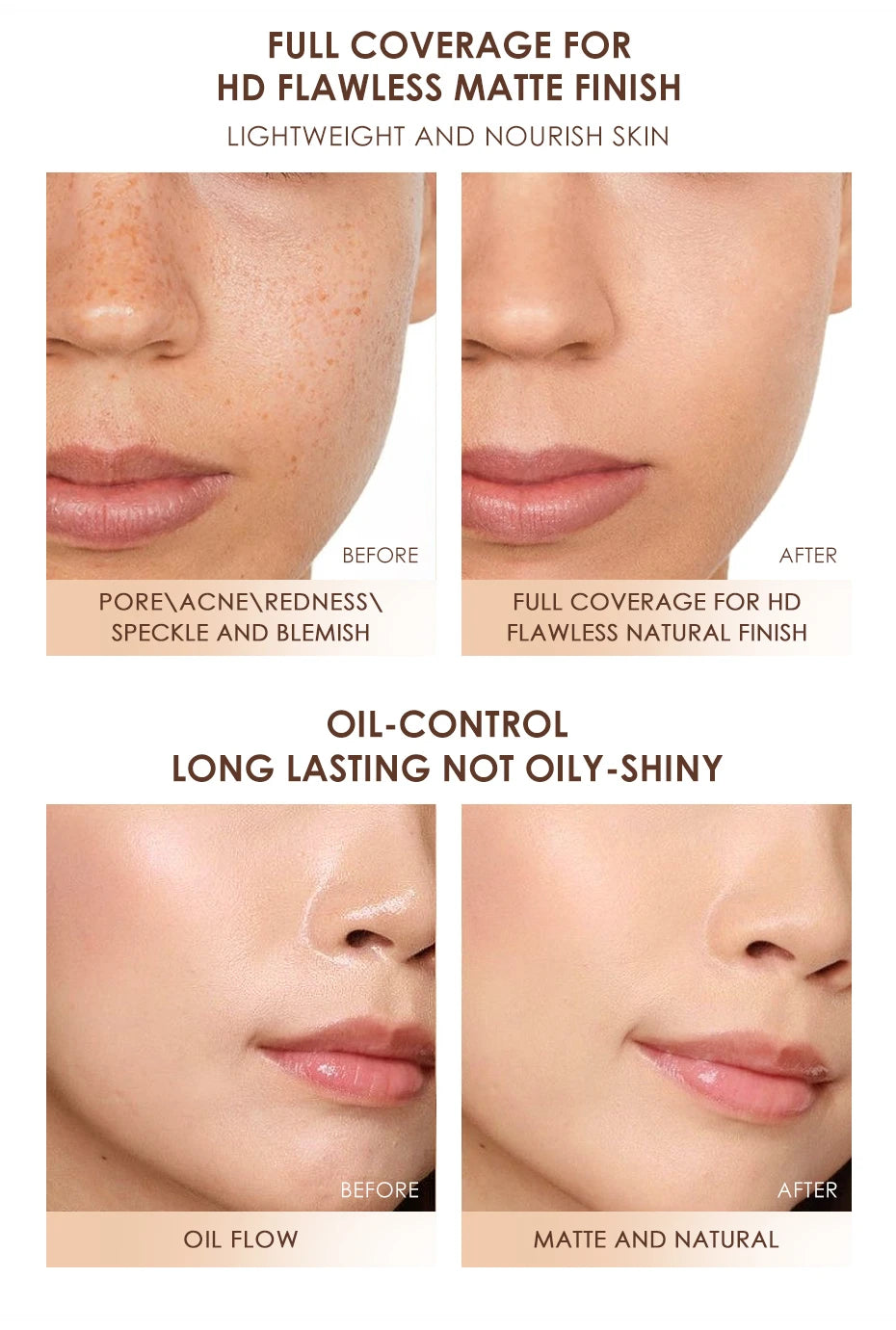 Wholesale FOCALLURE Waterproof Liquid Foundation Cream Full Coverage Oil-control Long-lasting Face Concealer Base Cosmetics