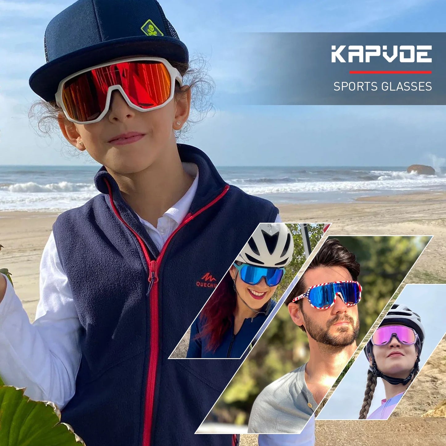 Kapvoe Sports UV400 Glasses New Polarized Cycling Sunglasses for Man MTB Running Outdoor Hiking Glasses Eyewear Bicycle Goggles