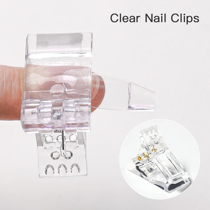 Acrylic Nail Clip Transparent Gel Quick Building Nail Tips Clips Fingernail Extension UV Clamps Manicuring Art Builder Tools Set