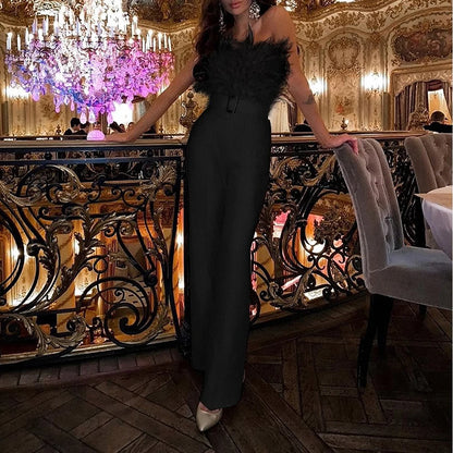 Elegant Solid High Jumpsuit For Woman Casual Long Pants 2023 Summer Sexy Club Bodysuits Evening Party Female Clothing Vintage Badiee Stylez