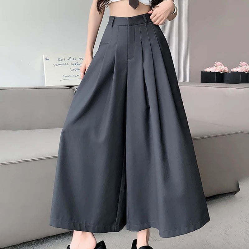 Irregular suit, pants, skirt, female 2024, short, loose, wide leg, big swing pants, high waist, slimming, pleated casual pants Badiee Stylez