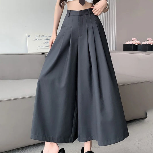 Irregular suit, pants, skirt, female 2024, short, loose, wide leg, big swing pants, high waist, slimming, pleated casual pants Badiee Stylez