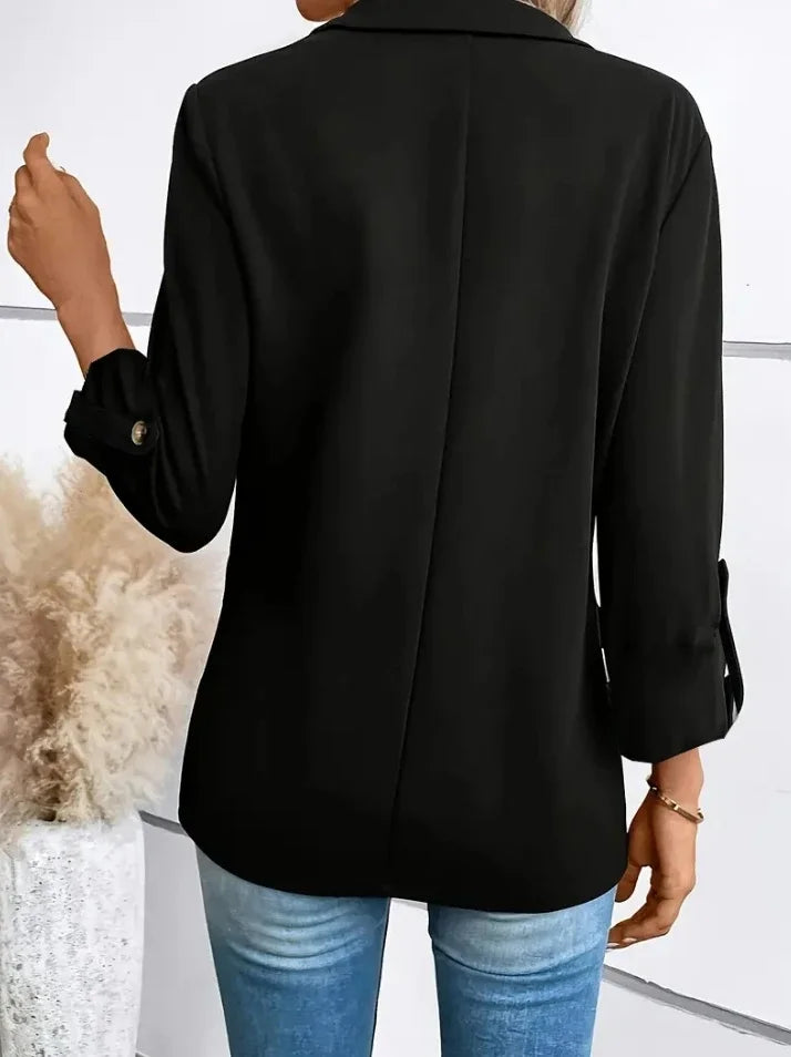 Women's S-2XL Size Commuter New Style Long Sleeve Coat Fashion Cardigan Small Suit Elegant Solid Color Casual Women's Suit Tops