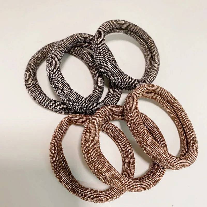 6PCS Women Glitter Hair Scrunchies Girls Elastic Hair Rubber Bands Hair Holder/Gum Hair Accessories Ponytail Hair Holders Badiee Stylez