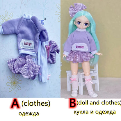 30cm Two-dimensional Doll Comic Face 1/6 Bjd Doll or Dress Up Clothes Children's Girl Birthday Gift Toys Kids Toys 11