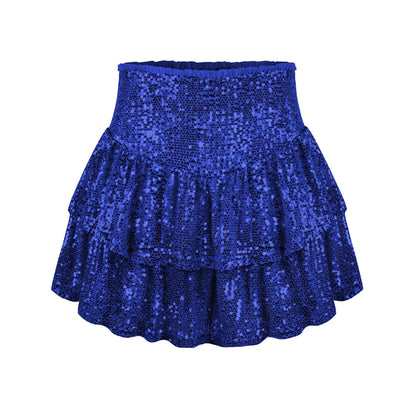 2024 African Party Evening Clothes for Women Spring Summer Sexy High Waist Sequin Mini Pleated Skirts Dashiki Africa Clothing