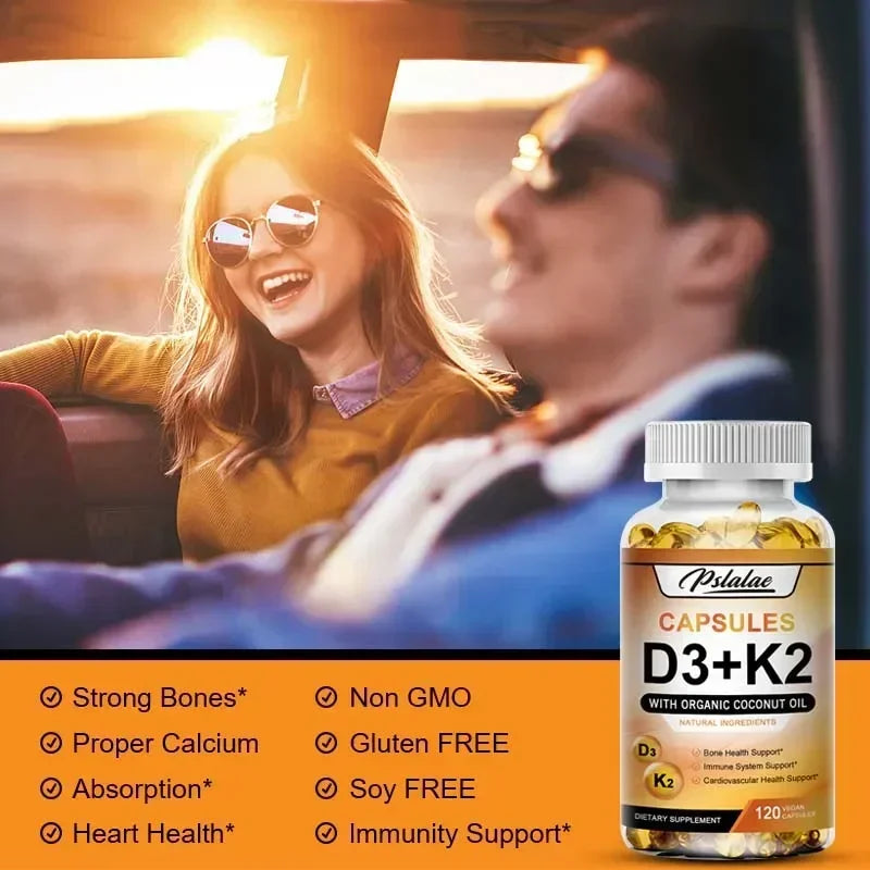 Vitamin D3 + K2 Supplement - Support Teeth, Bone, Heart Health & Joint Health