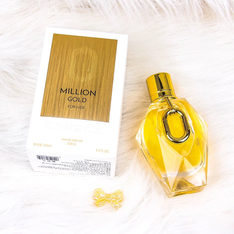 Million Gold For Her Women Perfume Edp Long Lasting Oriental Rose & Patchouli Luxury Oud Woody Notes Blossom Pheromone Fragrance - Badiee Stylez