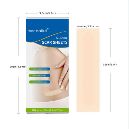 4x15cm 3pcs Silicone Scar sheet Self-Adhesive Scar Cover Tape Scalable for Burn Injury C-Section Keloid Skin Care 4x15cm CHINA
