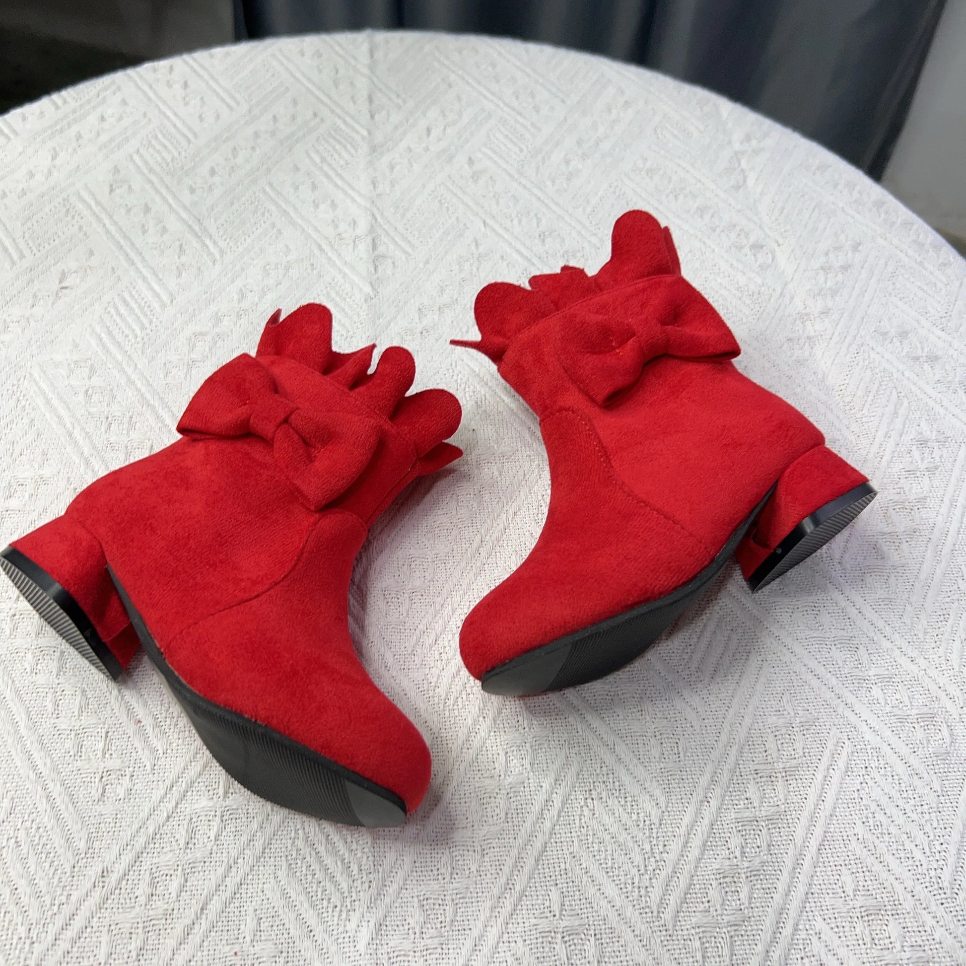 Spring Autumn Bow Girls Fashion Toddler Boots PU Leather Low Heel Kids Princess Boots Party Zip Children Ankle Baby Girl Shoes