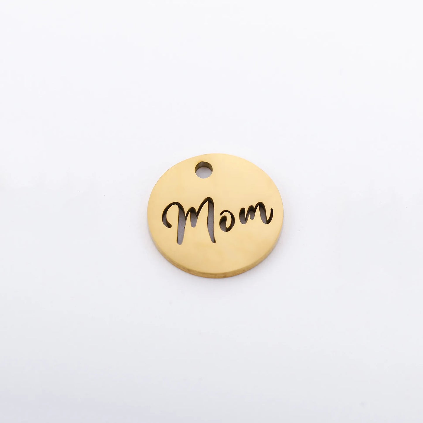 5pcs/Lot Making Mother's Day Unique Gift Pendants Stainless Steel Hollow Mom Letter Charms For Necklace Bracelet Accessories DIY DY672-2Gold Color