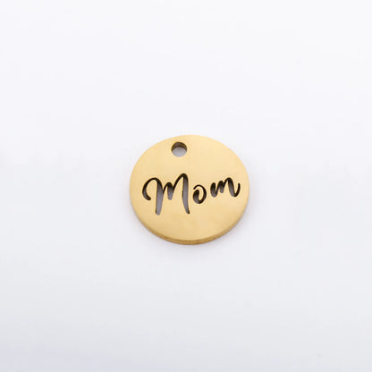 5pcs/Lot Making Mother's Day Unique Gift Pendants Stainless Steel Hollow Mom Letter Charms For Necklace Bracelet Accessories DIY DY672-2Gold Color